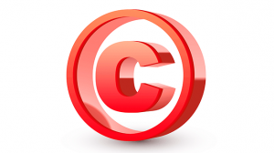 3D copyright symbol in red