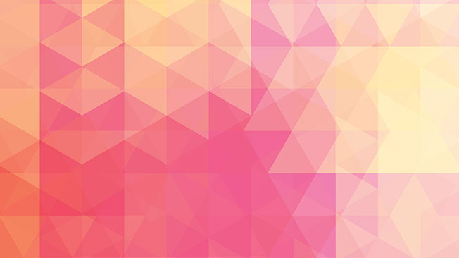 FAQs graphic - pink, orange and yellow triangles