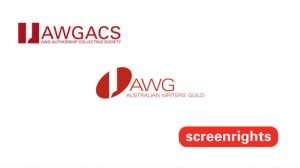 Logos of AWGACS, AWG and Screenrights