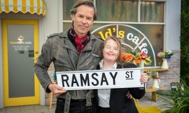 Guy Pearce and Henrietta Graham on Neighbours